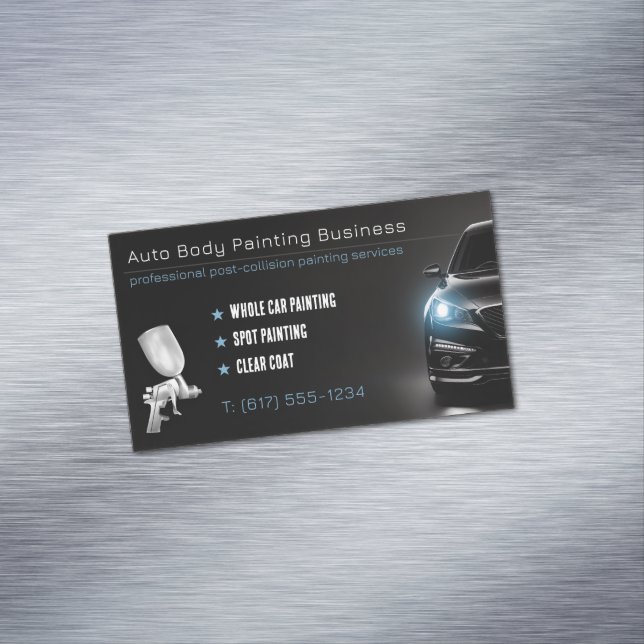 Auto Body Painting | Modern Professional Business Card Magnet (In Situ)