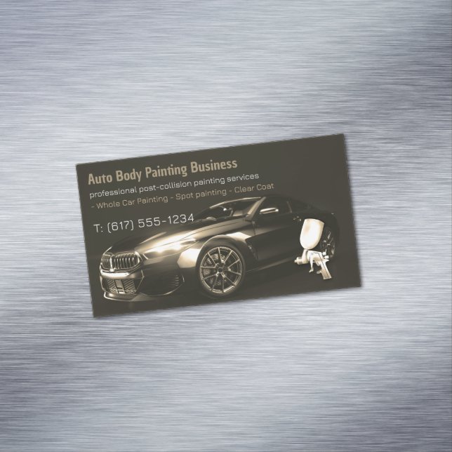Auto Body Painting | Modern Professional Business Card Magnet (In Situ)