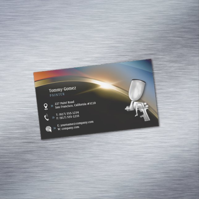Auto Body Painting | Modern Professional Business Card Magnet (In Situ)