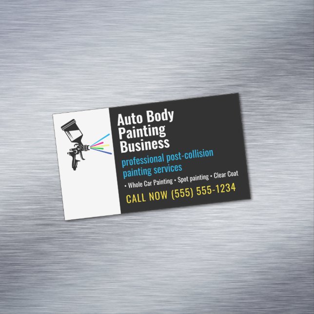 Auto Body Painting | Modern Professional Business Card Magnet (In Situ)