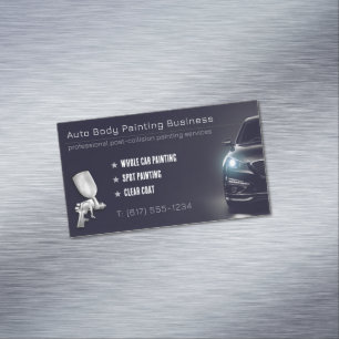 Auto Body Painting   Modern Professional Business Card Magnet