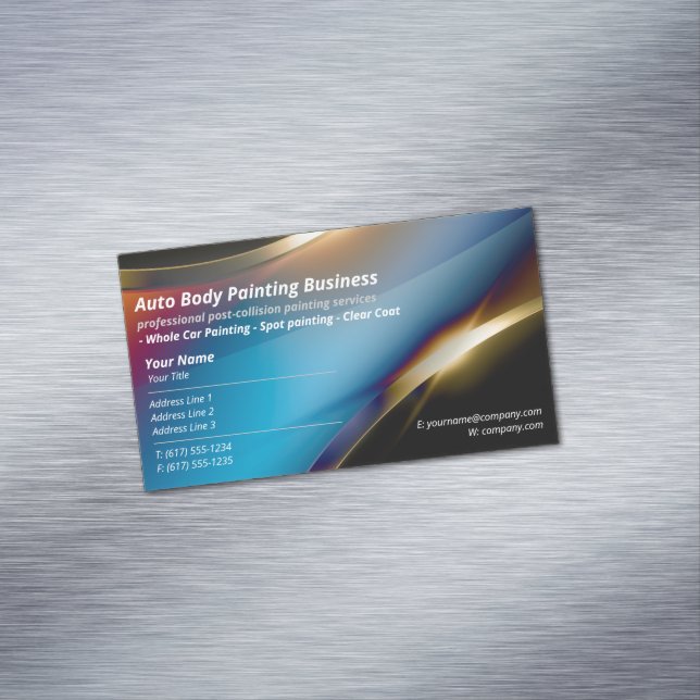 Auto Body Painting | Modern Professional Business Card Magnet (In Situ)
