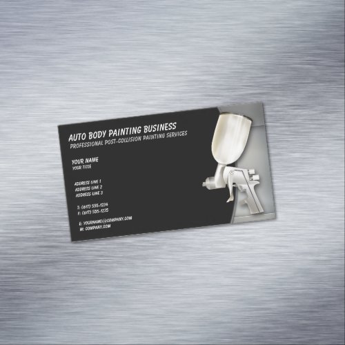 Auto Body Painting  Modern Professional Business Card Magnet
