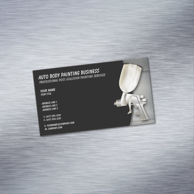 Auto Body Painting | Modern Professional Business Card Magnet (In Situ)