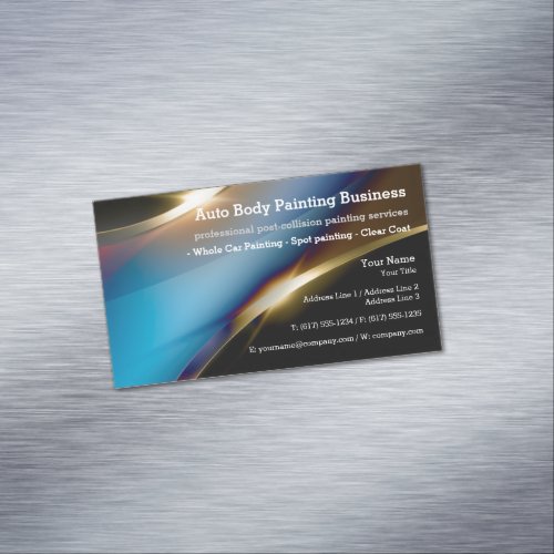 Auto Body Painting  Modern Professional Magnetic Business Card