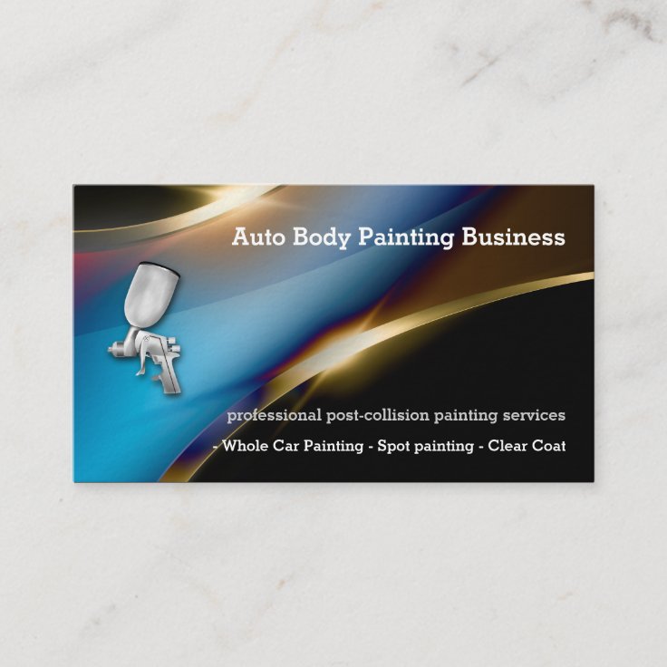 Auto Body Painting Professional Business Card Zazzle