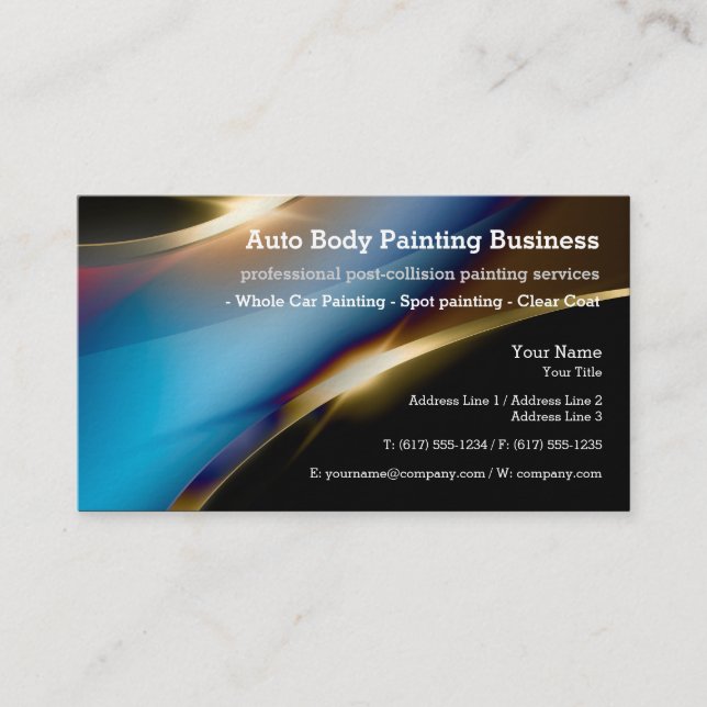 Auto Body Painting | Professional Business Card (Front)