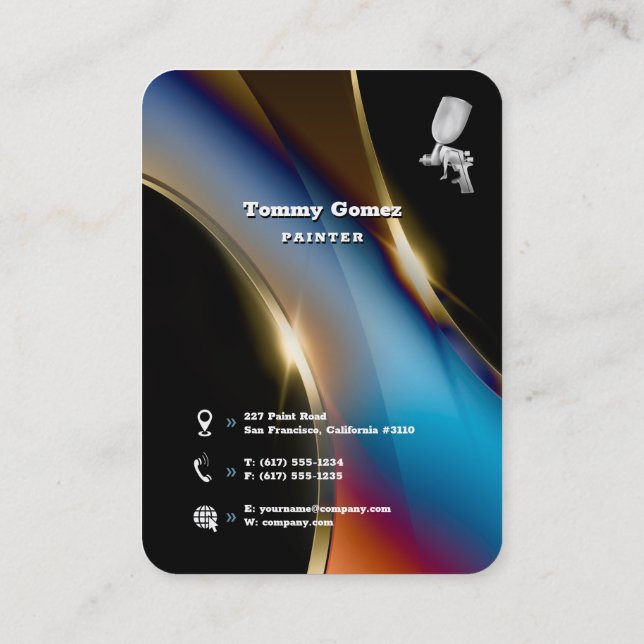 Auto Body Painting | Professional Business Card (Back)