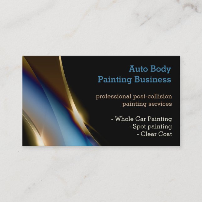 Auto Body Painting | Professional Business Card (Front)