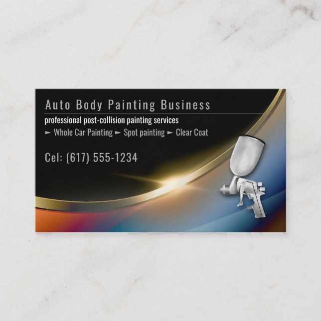 Auto Body Painting | Professional Business Card (Front)