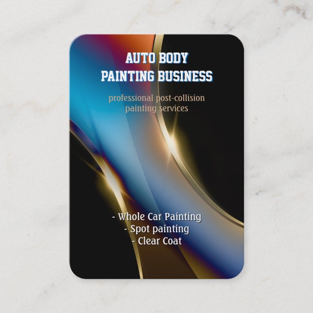 Auto Body Painting | Professional Business Card (Front)