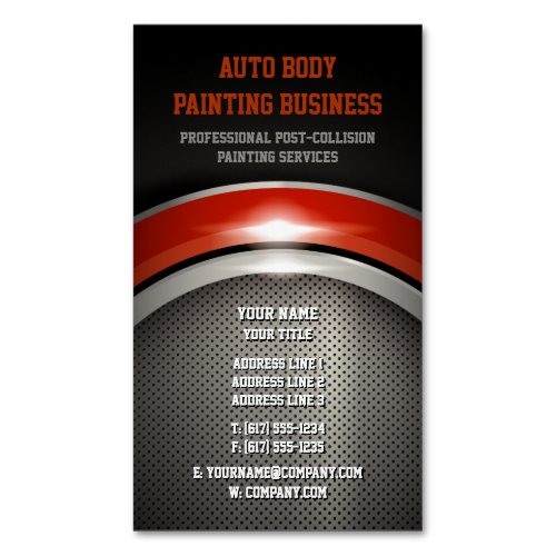 Auto Body Painting  Professional Magnetic Business Card