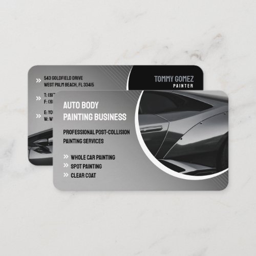 Auto Body Painting  Professional Modern Business Business Card