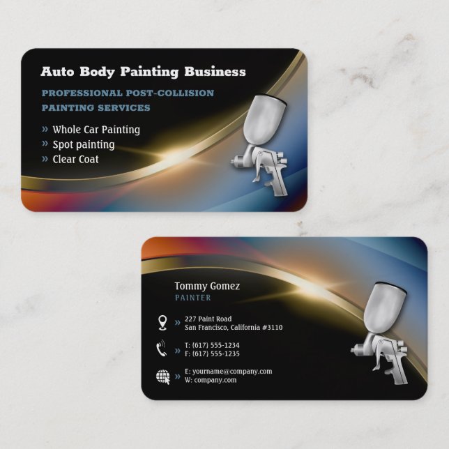 Auto Body Painting | Professional Modern Business Card (Front/Back)