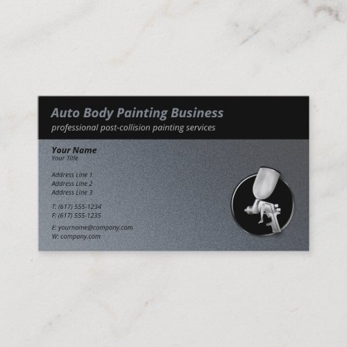 Auto Body Painting  Professional Platinum Business Card