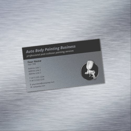 Auto Body Painting  Professional Platinum Business Card Magnet