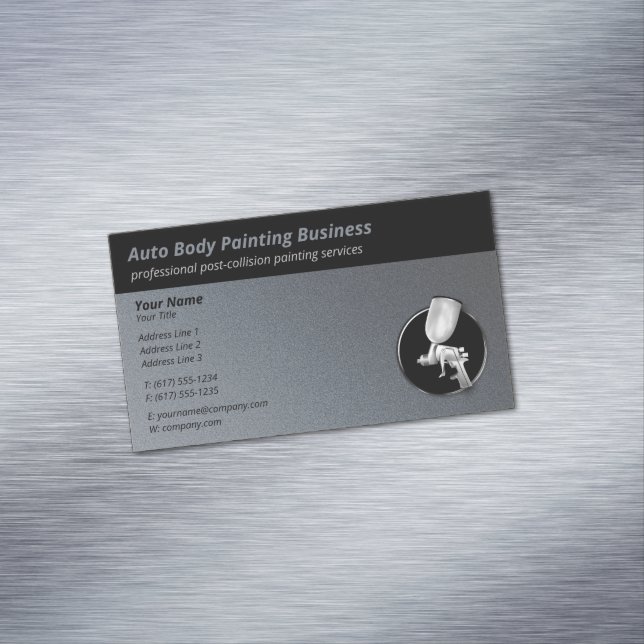 Auto Body Painting | Professional Platinum Business Card Magnet (In Situ)
