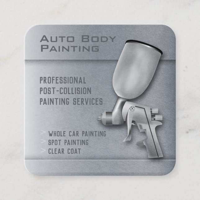 Auto Body Painting | Professional Square Business Card (Front)