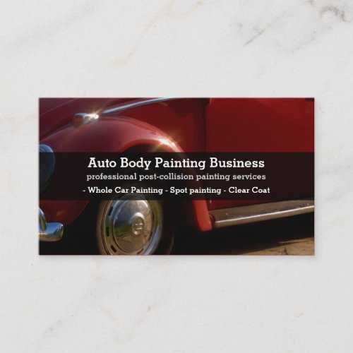 Auto Body Painting  Red Car Business Card