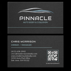 Auto Body QR Code Professional Business Card