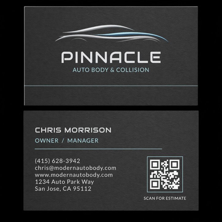 Auto Body QR Code Professional Business Card