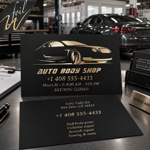 Auto Body Raised Spot Gloss and Foil Business Card