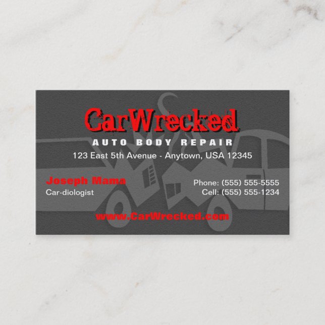 Auto Body Repair Business Card (Front)