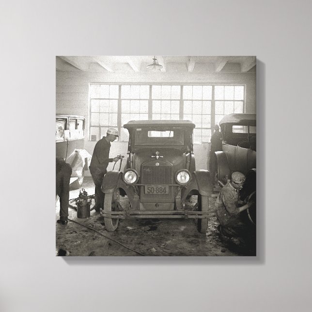 Auto Body Shop, 1926. Vintage Photo Canvas Print (Front)