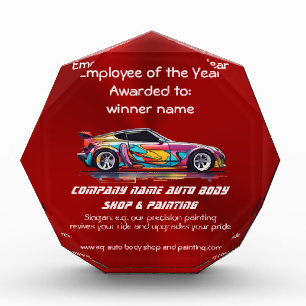 Auto body shop and precision painting acrylic award