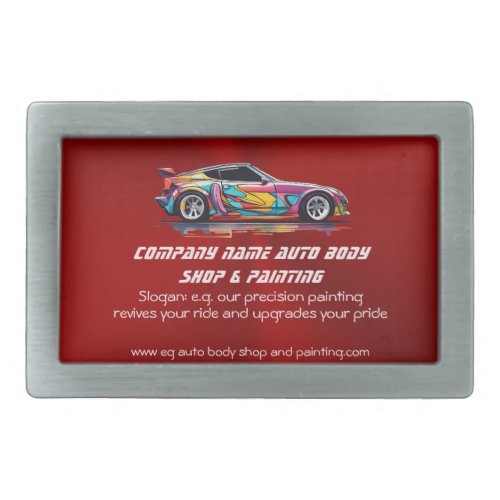 Auto body shop and precision painting belt buckle