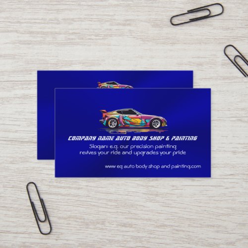 Auto body shop and precision painting business card