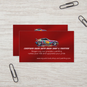 Auto body shop and precision painting business card