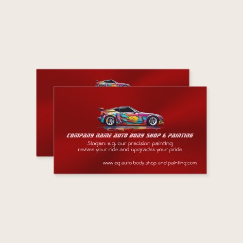 Auto body shop and precision painting business card