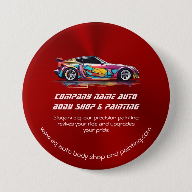 Auto body shop and precision painting button (Front)