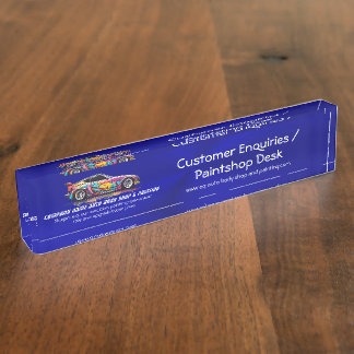Auto body shop and precision painting desk name plate