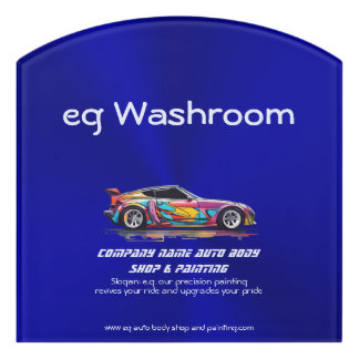 Auto body shop and precision painting door sign