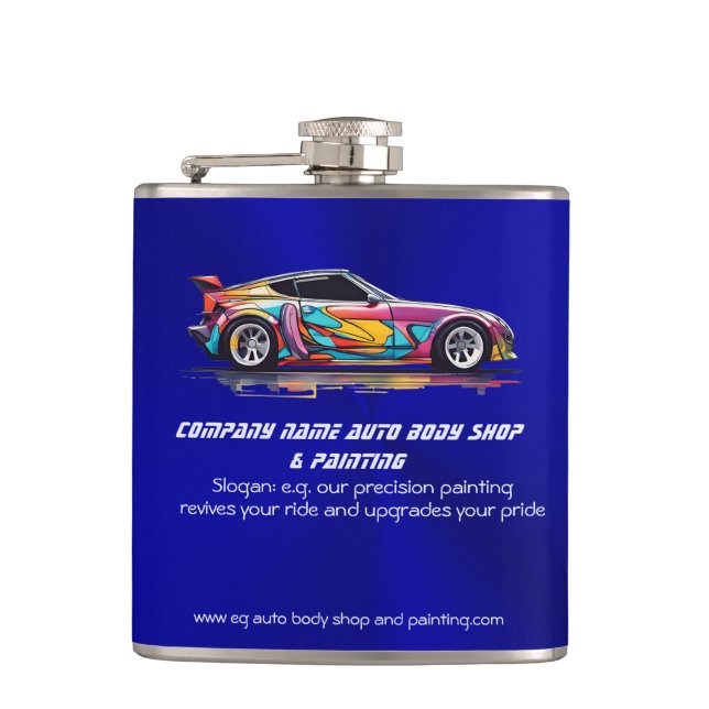 Auto body shop and precision painting flask (Front)