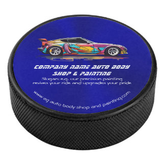 Auto body shop and precision painting hockey puck