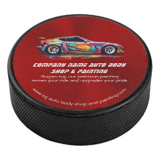 Auto body shop and precision painting hockey puck