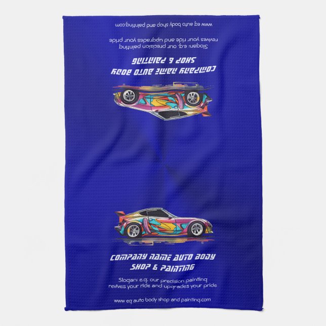 Auto body shop and precision painting kitchen towel (Vertical)