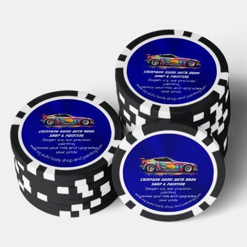 Auto body shop and precision painting poker chips