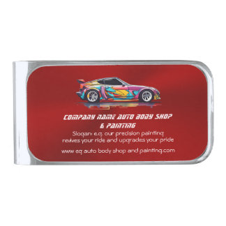 Auto body shop and precision painting silver finish money clip
