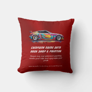Auto body shop and precision painting throw pillow