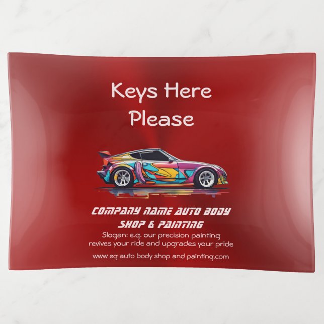 Auto body shop and precision painting trinket tray (Front)