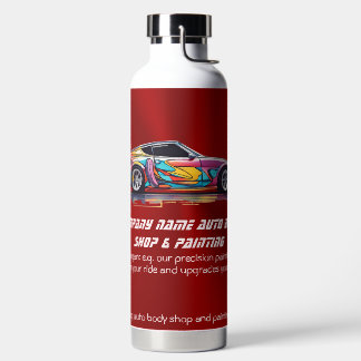 Auto body shop and precision painting water bottle
