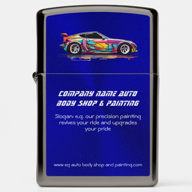 Auto body shop and precision painting zippo lighter (Front)