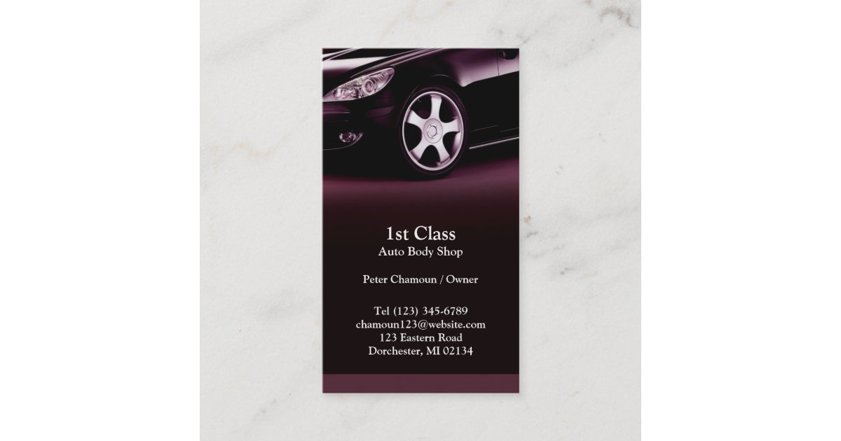 Auto Body Shop Business Card Zazzle
