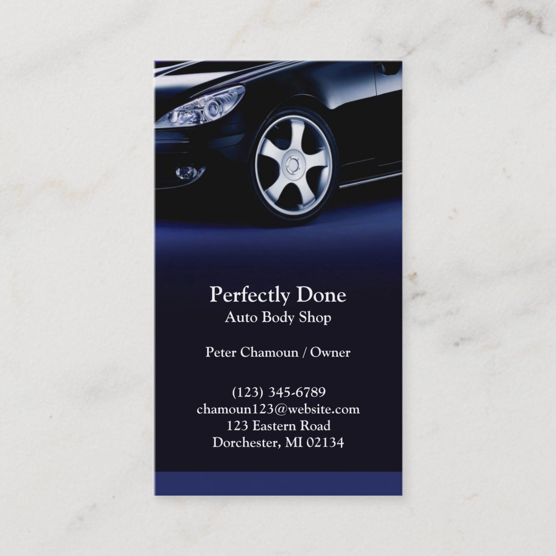 Auto Body Shop Business Card | Zazzle