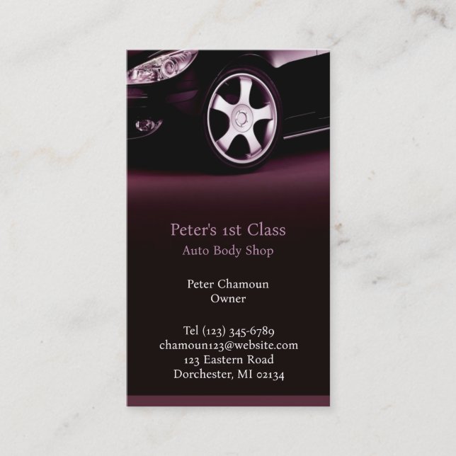Auto Body Shop Business Card Template (Front)