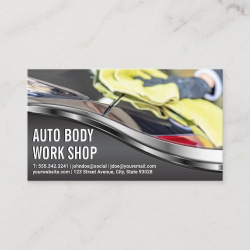 Auto Body Shop  Car Cleaning Tail Light Business Card